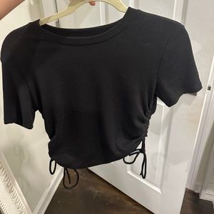 Zara black crop t shirt